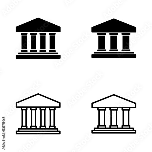 Bank icon vector. Bank sign and symbol, museum, university