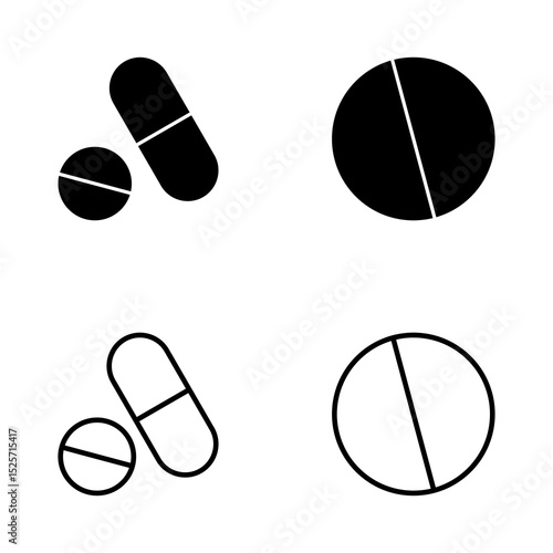 Pills icon vector. capsule icon. Drug sign and symbol