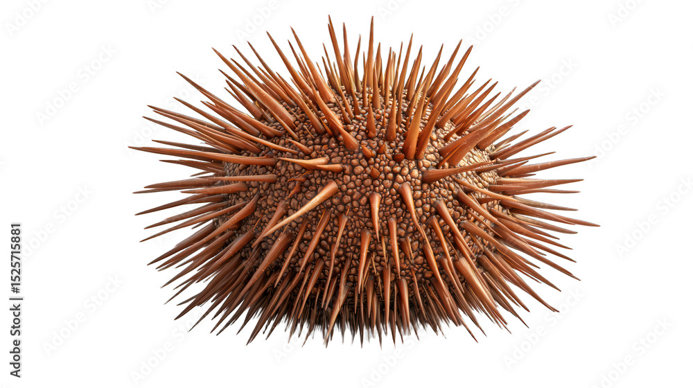 Fototapeta premium Spiked sphere. Pointed projections on textured, beige surface