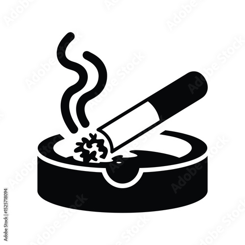 Smoking Cigarette in Ashtray Icon