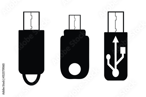 Usb icon logo design. Vector usb flash drive vector icon. Usb icon set. Flash disk sign and symbol. usb charging.