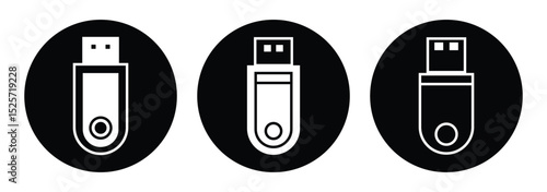 Usb icon logo design. Vector usb flash drive vector icon. Usb icon set. Flash disk sign and symbol. usb charging.