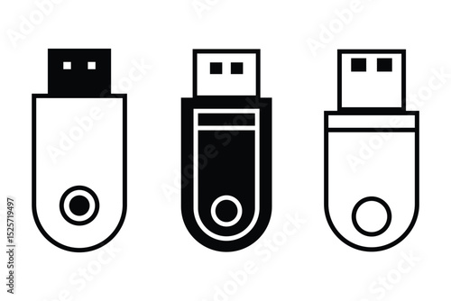 Usb icon logo design. Vector usb flash drive vector icon. Usb icon set. Flash disk sign and symbol. usb charging.