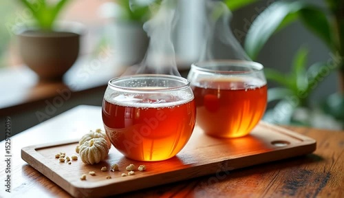 湯気が上がる紅茶