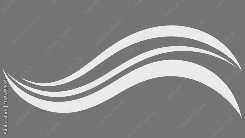 Fototapeta premium Abstract design with flowing white wave elements on a neutral gray background