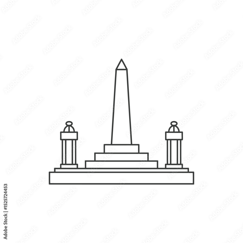 Outline Drawing of a Monument Outline Drawing of a Monument