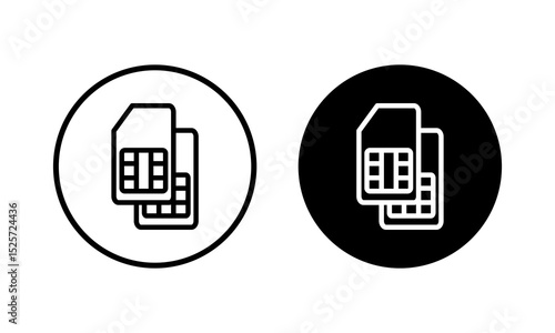 Sim card icon vector illustration. dual sim card sign and symbol