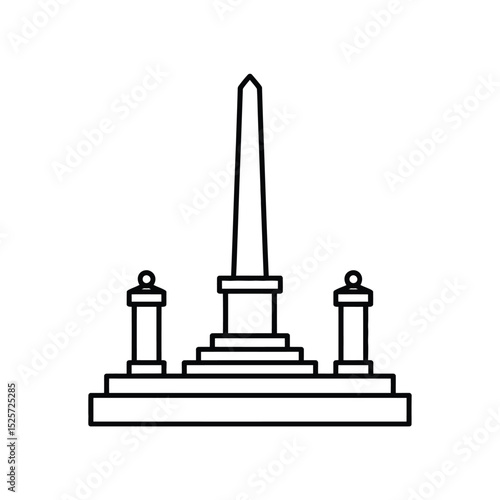 Outline Drawing of an Obelisk Monument