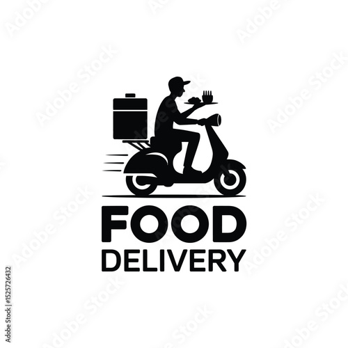 Food Delivery Motorcycle Silhouette