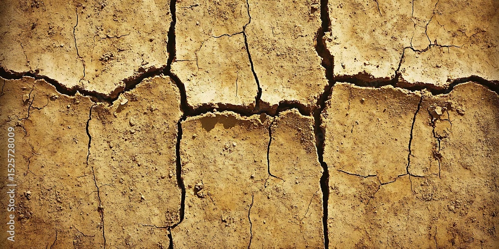 Obraz premium Parched earth textures with deep fissures representing drought effects