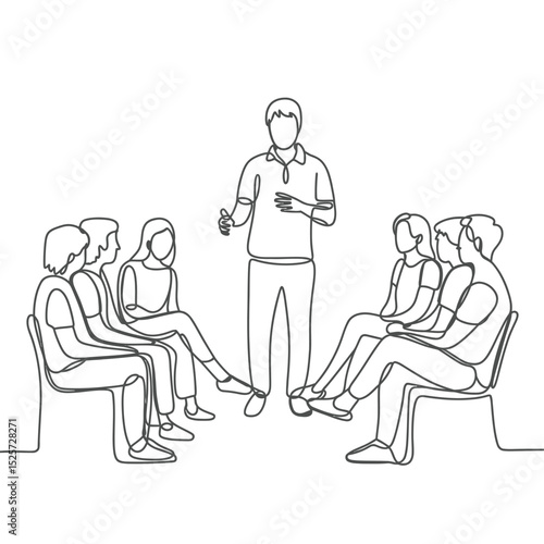 One Line Drawing of a Presentation