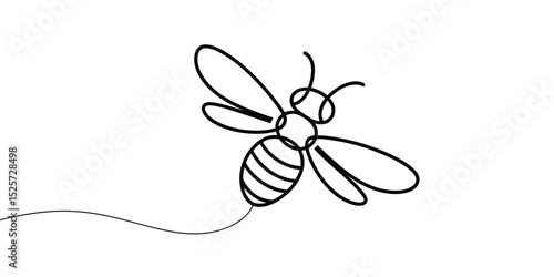 Single Line Bee Illustration