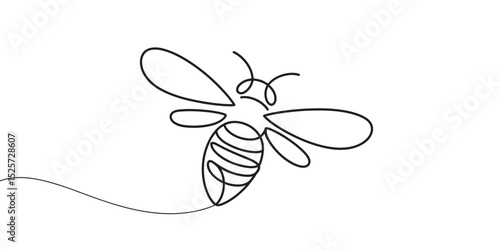 Single Line Bee Illustration