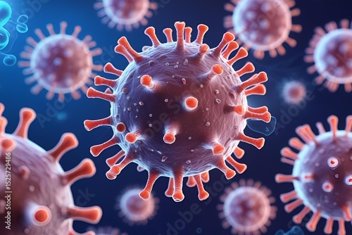 Adeno-associated virus (AAV), 3d illustration