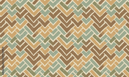 Hand-drawn rustic chevron or herringbone seamless pattern