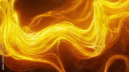 Golden energy flows and shimmers, creating a beautiful and dynamic abstract scene.