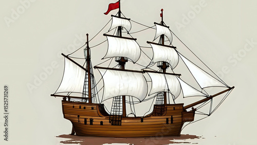 pirate ship on a white background