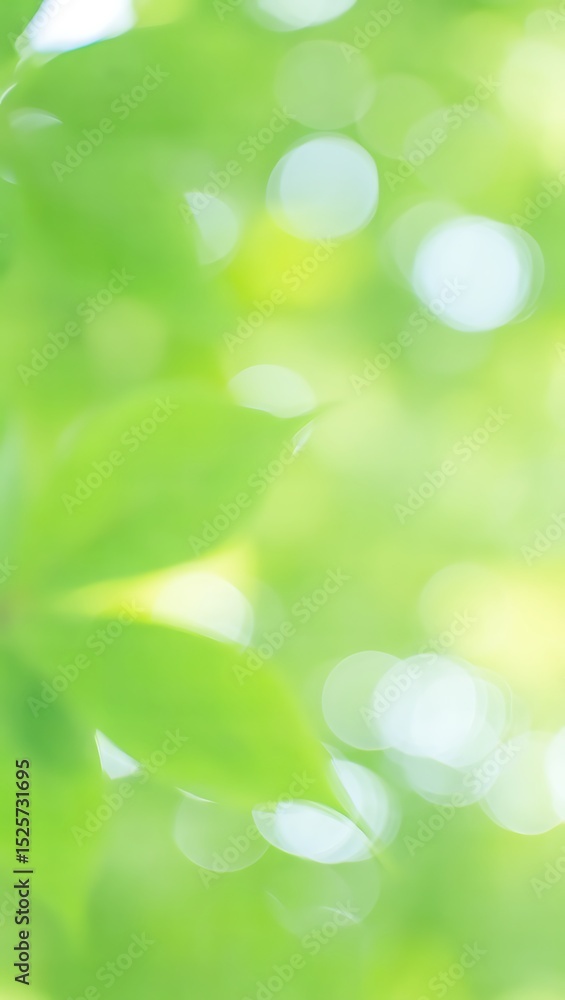Obraz premium Vibrant Green Leaves, Nature's Serenity, Lush Foliage, Bokeh Background, Soft Focus Photography