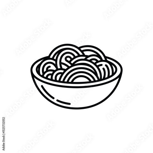 Noodle Dish Outline Illustration