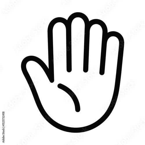 Hand Icon Showing Five Fingers