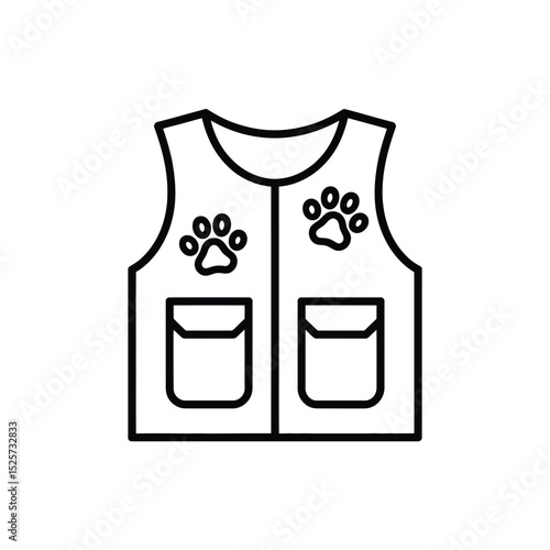 Outline of a Pet Care Vest with Paw Prints