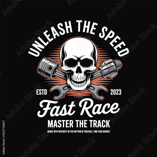 Vintage Skull Racing Emblem Design
