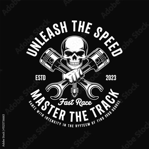 Vintage Skull Racing Emblem Design