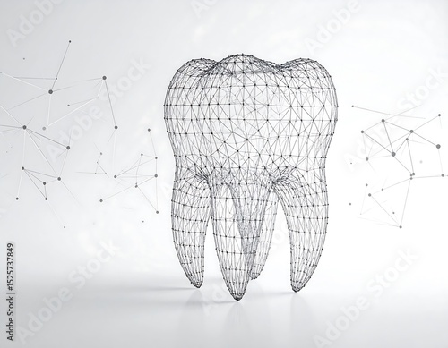 Abstract wireframe tooth graphic