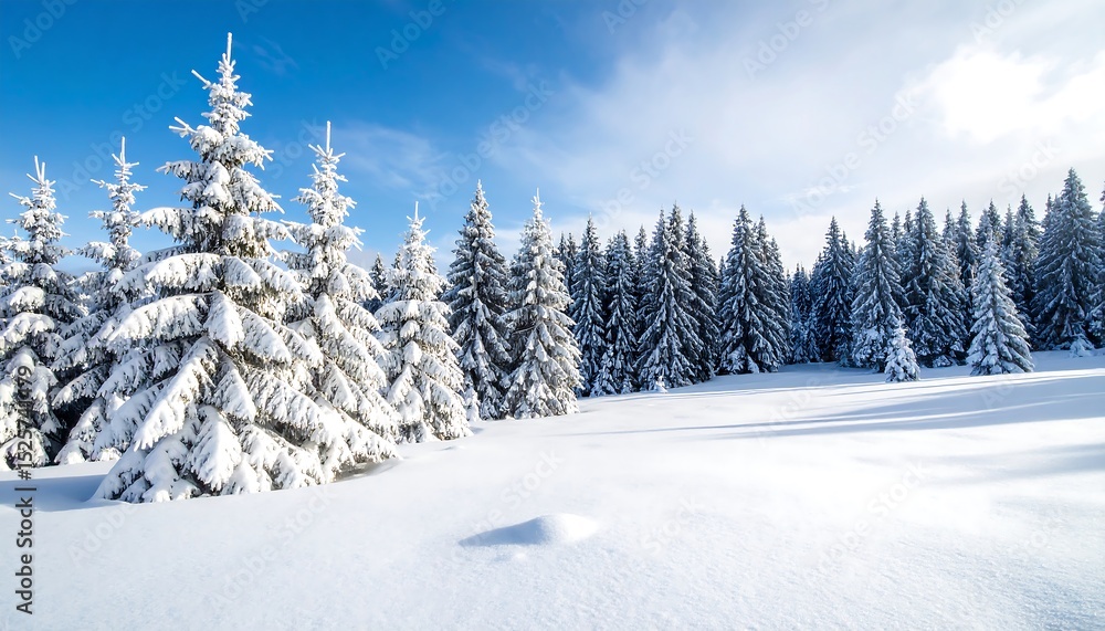 Obraz premium Snowy winter forest landscape (1)