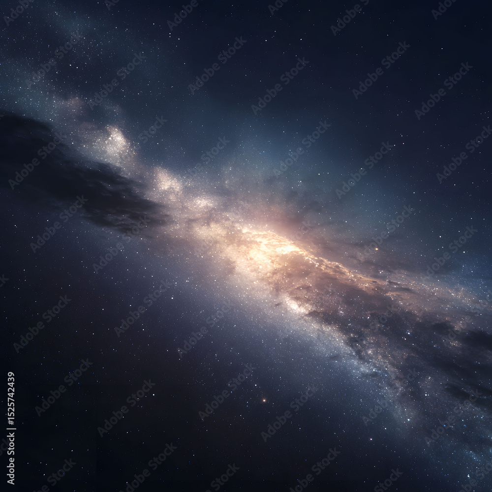 Fototapeta premium Elegant Galaxy Background Deep Space Nebula with Stellar Visual Depth