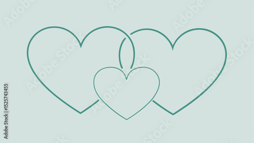 Elegant minimalist intertwined heart illustration perfect for love and romantic projects