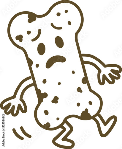 Unsteady Osteoporotic Bone Character Illustration