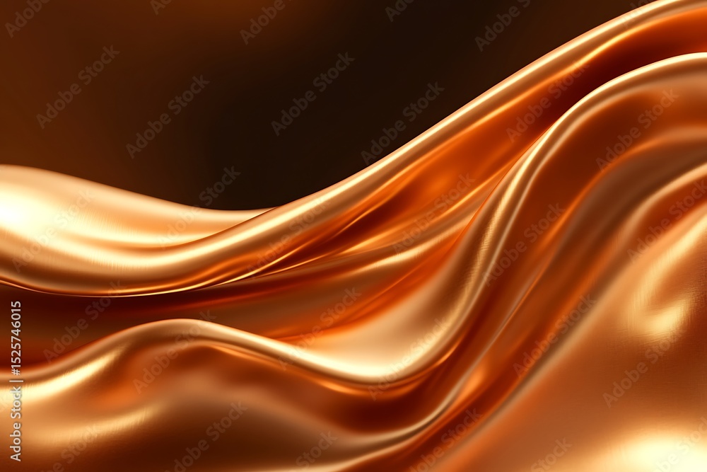 Fototapeta premium Abstract Gold Flowing Fabric Background with Fluid Smooth Texture