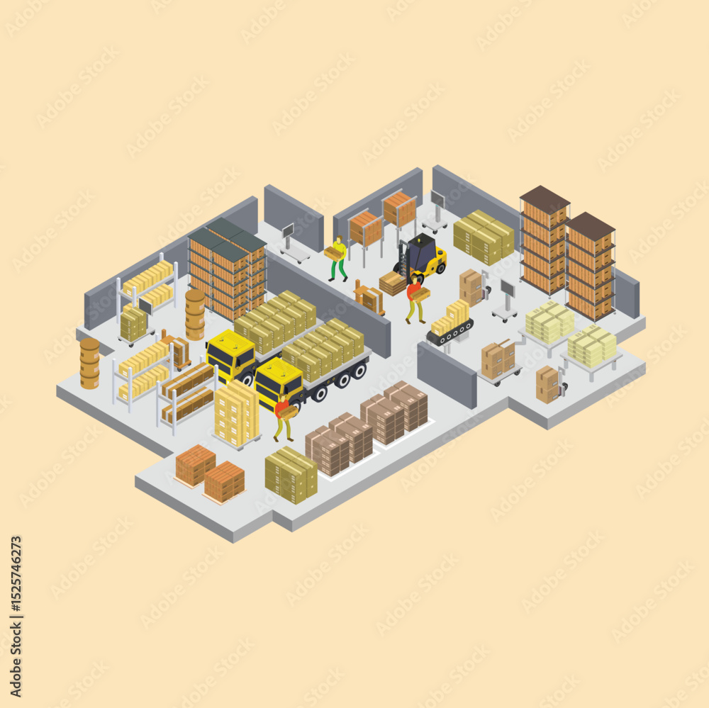 Naklejka premium Efficient Warehouse Management Optimizing Inventory and Logistics Processes for Seamless Operations