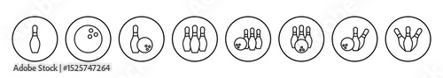 Bowling icon vector. bowling ball and pin icon. bowling pins