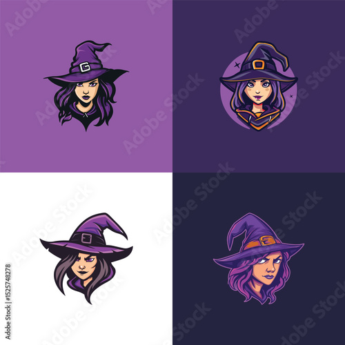 People wearing hat magic logo design template