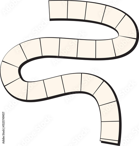 Winding Path: Blank Squares with Dark Outlines on White.