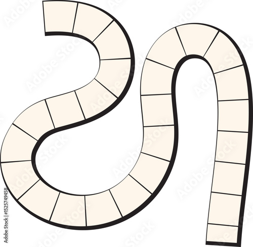 Curving Game Path: Empty Squares, Blank Board Route, Strategy Layout.