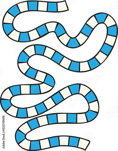 Winding Path: Blue & White Squares, Cartoon Style.