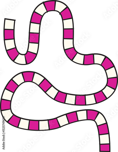 Winding Path: Pink and White Checkered Trail Illustration