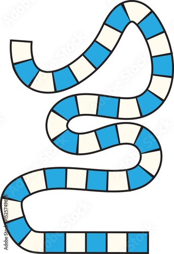 Blue & White Checkered Path: Winding Game Board Graphic