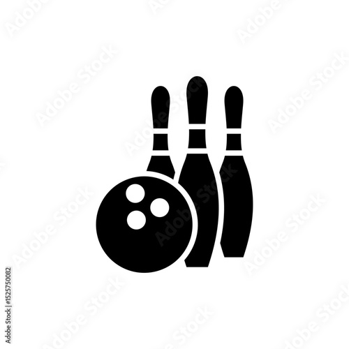 Bowling icon symbol for apps and websites. bowling ball and pin sign and symbol.