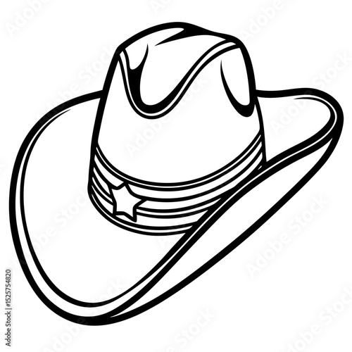 Vintage Wild West Cowboy Helmet Vector