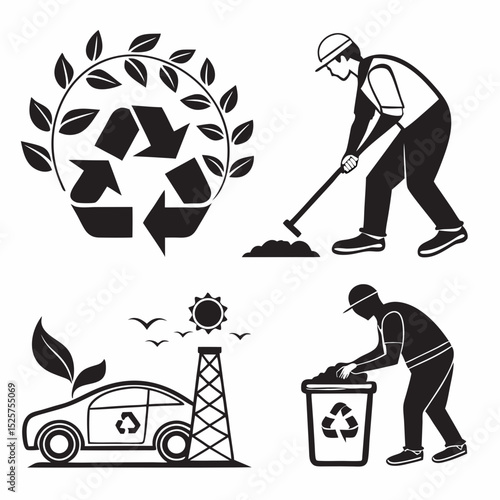 Recycling eco friendly green energy sustainable living