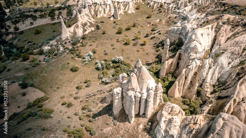 Fotografía Aerial Panorama of Karst Landscape in Göreme, Cappadocia