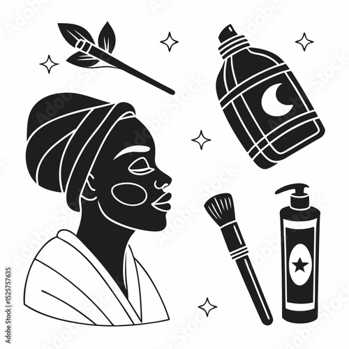Woman enjoying a relaxing skincare routine at home