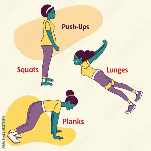 Exercise chart with various bodyweight moves