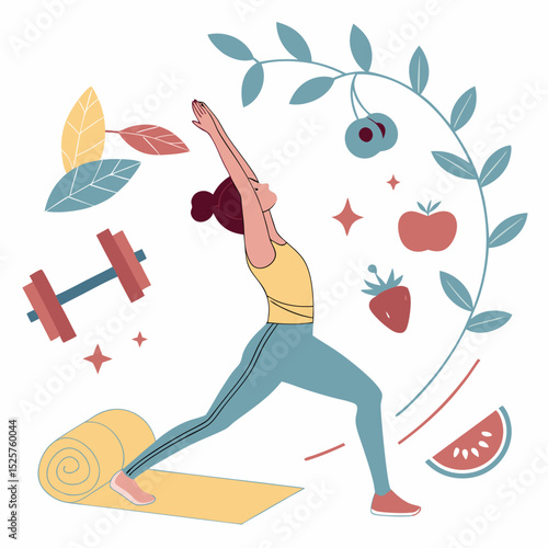Woman doing yoga fitness healthy lifestyle