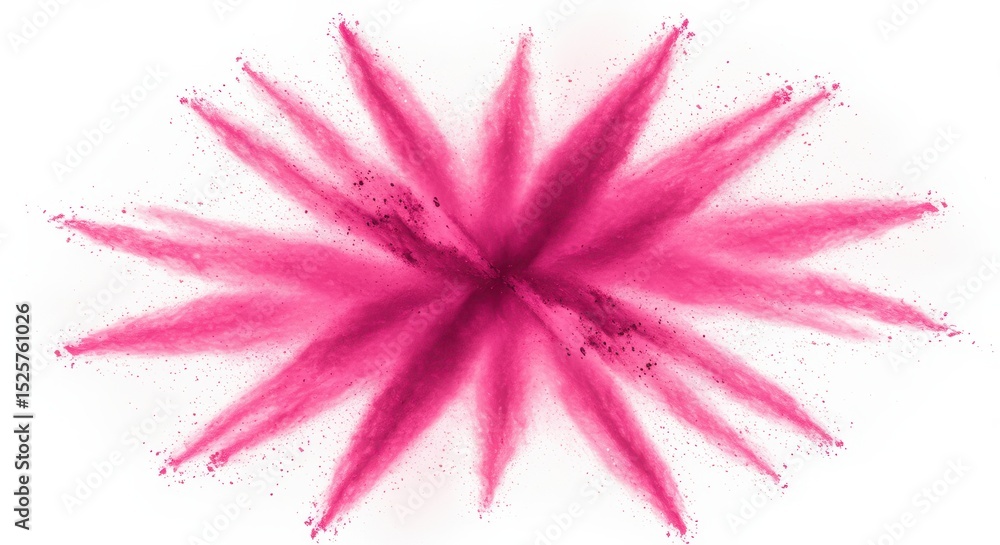 Obraz premium Pink powder explosion isolated on white background creating an abstract burst of vibrant color