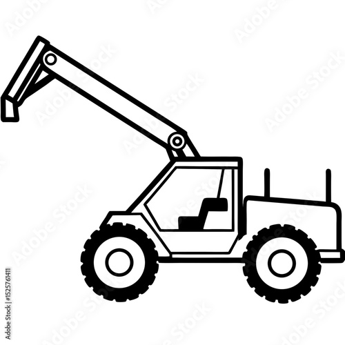 Telescopic Handler Vector on White